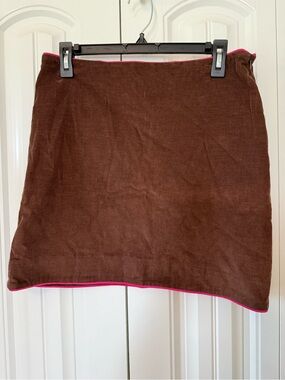 Molly B Brown Corduroy Mini Skirt with Pink Trim